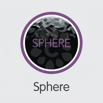 Sphere - Virtual Currency Colored Logo. Vector Graphic Symbol of Crypto Currency Icon on Grey Background. Vector Web Icon SPHR.