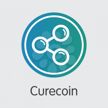 Curecoin Blockchain Web Icon. Blockchain, Block Distribution CURE Transaction Icon