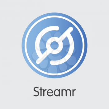 Streamr Blockchain Based Secure Blockchain Cryptocurrency. Isolated on Grey DATA Vector Web Icon.