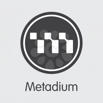 META - Metadium. The Logo or Emblem of Cryptocurrency, Market Emblem, ICOs Coins and Tokens Icon.