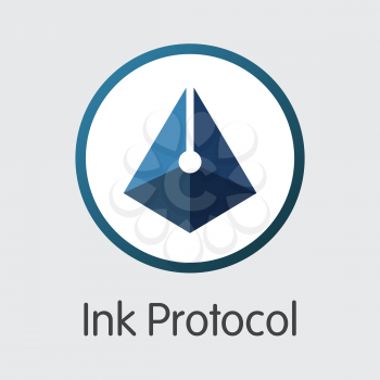Ink Protocol XNK . - Vector Icon of Cryptocurrency. 
