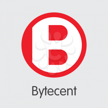 Vector Bytecent Cryptographic Currency Graphic Symbol. Mining, Coin, Exchange. Vector Colored Logo of BYC.