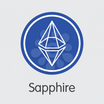 Sapphire Vector Colored Logo for Internet Money. Cryptographic Currency Illustration of SPH and Symbol for using in Web Projects or Mobile Applications.