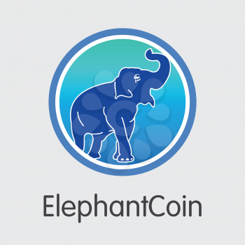Elephantcoin Blockchain Illustration. Blockchain, Block, Distribution ELP Transaction Icon