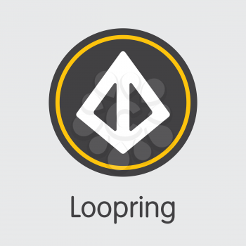 Loopring - Pictogram of Fintech Industry, Finance Digitization. Modern Colored Logo. Premium Quality Pictogram Symbol of LRC. Simple Vector Icon of Design for Web Graphics.