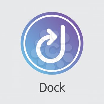 Dock DOCK . - Vector Icon of Crypto Currency. 