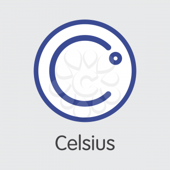 Celsius - Sign Icon of Fintech Industry, Finance Digitization. Modern Element. Premium Quality Icon of CEL. Simple Vector Symbol of Design for Web Graphics.