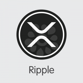 Ripple XRP . - Vector Icon of Cryptographic Currency. 