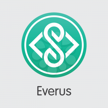 Vector Everus Crypto Currency Icon. Mining, Coin, Exchange. Vector Colored Logo of EVR.