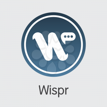 Wispr Finance. Cryptocurrency - Vector Illustration. Modern Computer Network Technology Logo. Digital Symbol of WSP. Concept Design Element.
