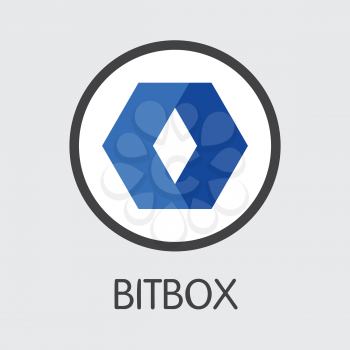 Exchange - Bitbox. The Crypto Coins or Cryptocurrency Logo. Market Emblem, Coins ICOs and Tokens Icon.