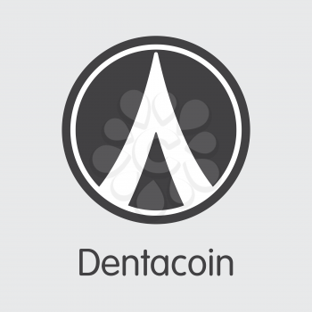 Dentacoin Vector Coin Illustration for Internet Money. Cryptographic Currency Element of DCN and Coin Pictogram for using in Web Projects or Mobile Applications.