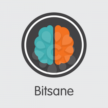 Exchange - Bitsane Copy. The Crypto Coins or Cryptocurrency Logo. Market Emblem, Coins ICOs and Tokens Icon.
