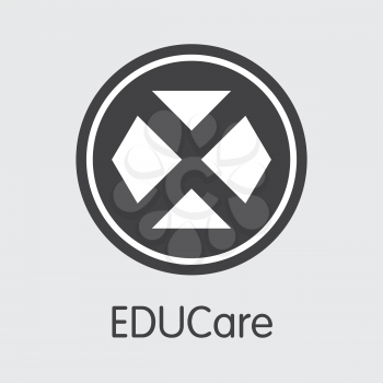 EKT - Educare. The Logo or Emblem of Coin, Market Emblem, ICOs Coins and Tokens Icon.
