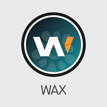 WAX - Wax. The Logo or Emblem of Crypto Currency, Market Emblem, ICOs Coins and Tokens Icon.