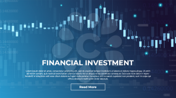 Financial Investment or Forex Trading Graph with Candlestick Charts. Suitable for Financial Investment or Economic Trends, Business ideas or all Art Work Design. Vector Abstract Finance Background.