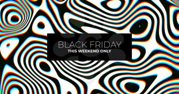 Black Friday Sale Banner with Trendy Optical illusion.