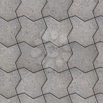 Gray Pavement as Waved Square. Seamless Tileable Texture.