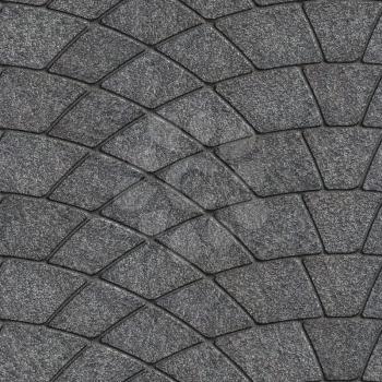 Concrete Gray Figured Pavement Laid as Semicircle. Seamless Tileable Texture.