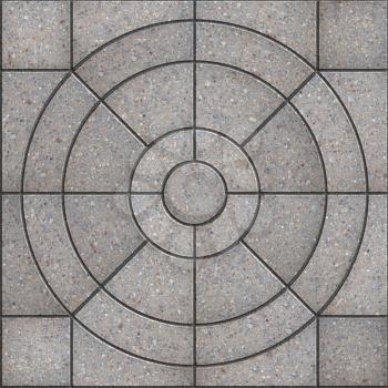 Gray Pavement Slabs in the Form of Circles with different size. Seamless Tileable Texture.