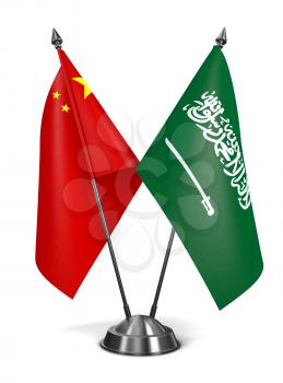 Royalty Free Clipart Image of China and Saudi Arabia Miniature Flags