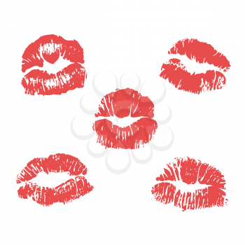 vector lipstick marks vector illustration