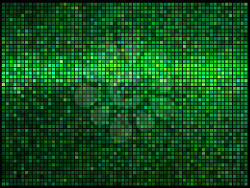 Multicolor abstract lights green disco background. Square pixel mosaic vector