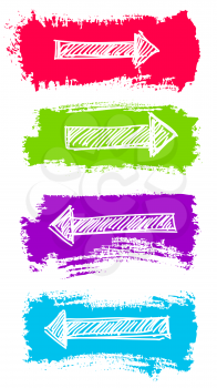 Arrows and Grunge Color Brush Vector Set 