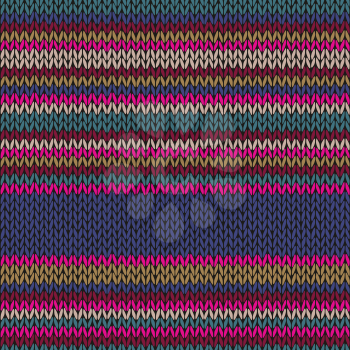 Seamless Ethnic Color Striped Knitted Pattern