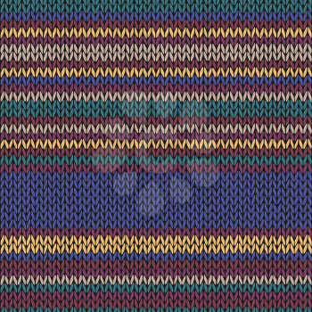 Seamless Ethnic Color Striped Knitted Pattern