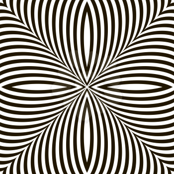 Black and White Geometric Vector Shimmering Optical Illusion. Modern Flickering Effect. Op Art Design
