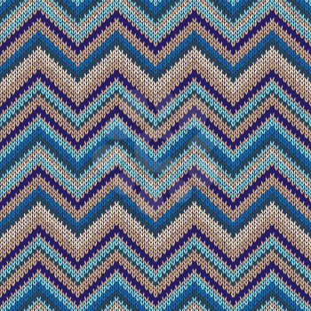 Fashion Color Swatch. Style Horizontally Seamless Knitted Pattern. Sea Waves and Beach Colors

