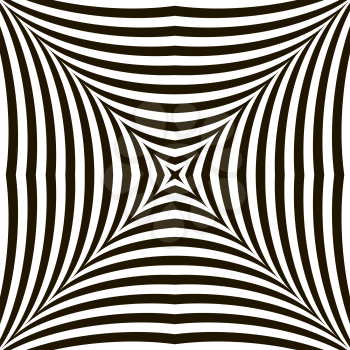 Black and White Geometric Vector Shimmering Optical Illusion. Modern Flickering Effect. Op Art Design