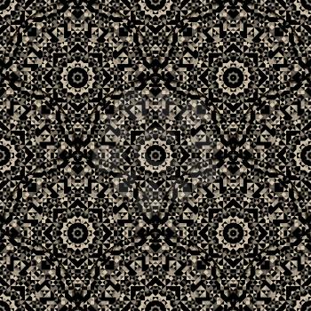 Seamless pattern. Abstract lacy ornament. Vector geometric art background