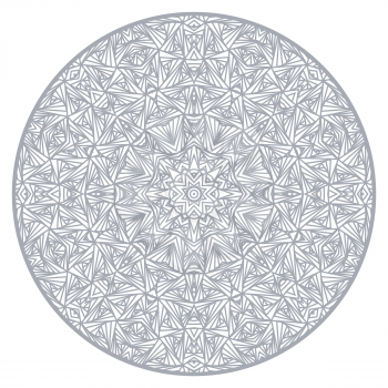 Mandala. Ethnic decorative elements Round ornament with straight lines vector pattern. Isolated on white delicate grey lace napkin