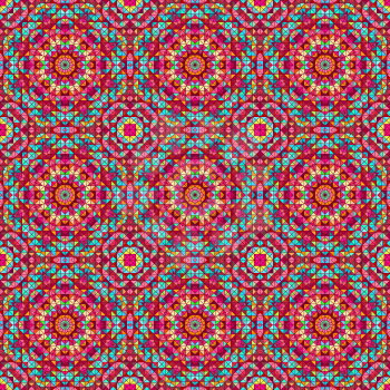 Ornamental seamless pattern. Abstract red geometrical vector background