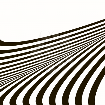 Wavy vector background. Abstract stripe Geometric pattern. Black and white texture.