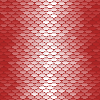 Seamless scale pattern. Abstract roof tiles background. Red squama texture.