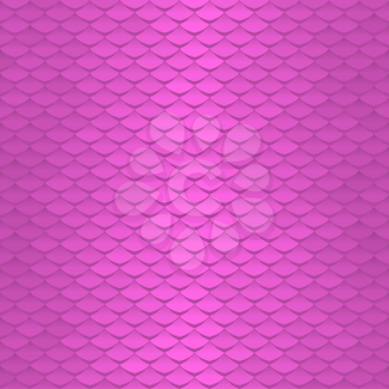 Seamless scale pattern. Abstract roof tiles background. Pink squama texture.