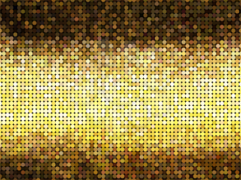 Golden abstract lights disco background. Square pixel mosaic.