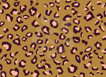 Seamless jaguar fur pattern. Fashionable wild leopard print background. Modern panther animal fabric textile print design. Stylish vector black khaki illustration