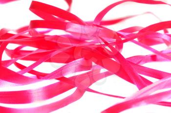 Decorative pink ribbon isolated on a white background