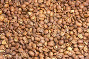 Macro shot of coffee grains 