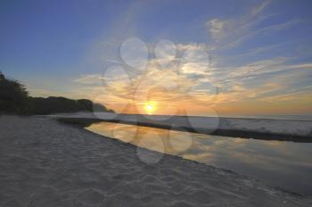 Sunrise at a beautiful tropical beach in Panama
