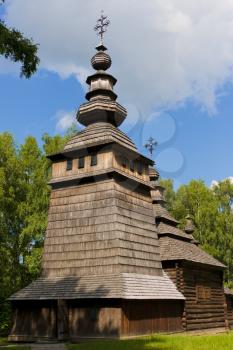 Old traditional Orthodoxal wooden church (Ukraine).