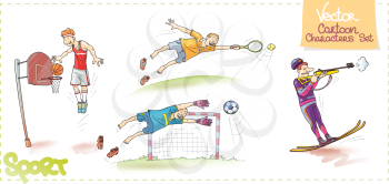 Royalty Free Clipart Image of a Sports Characters