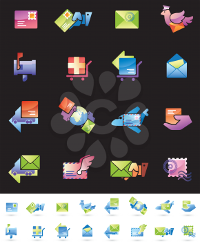 Mail delivery and shipping web icons set.
Editable vector EPS v9.0