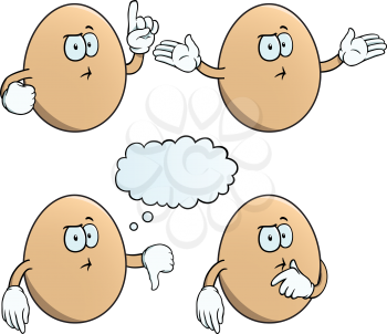Royalty Free Clipart Image of Thinking Eggs