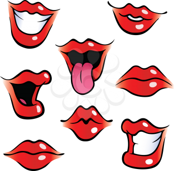 Royalty Free Clipart Image of a Set of Lips