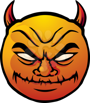 Royalty Free Clipart Image of a Devil Smiley